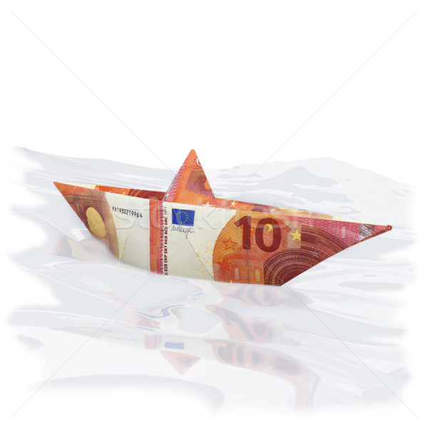 Little paper boat with new 10 euros  Stock photo © Ustofre9