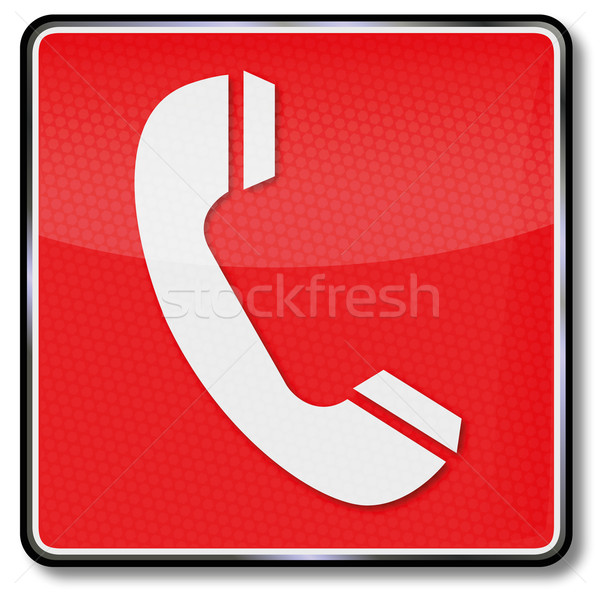 Fire safety sign telephone, emergency telephone and call for help Stock photo © Ustofre9