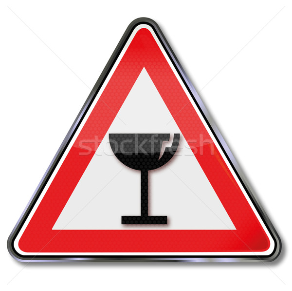 Warning sign of possible glass breakage Stock photo © Ustofre9