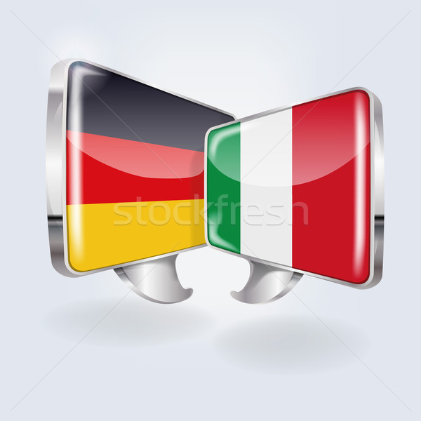 Bubbles and speech in German and Italian  Stock photo © Ustofre9