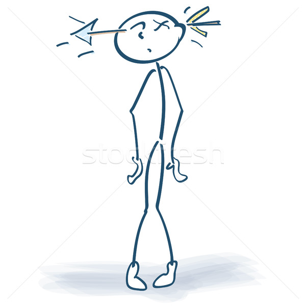 Stick figure with downed arrow in head Stock photo © Ustofre9