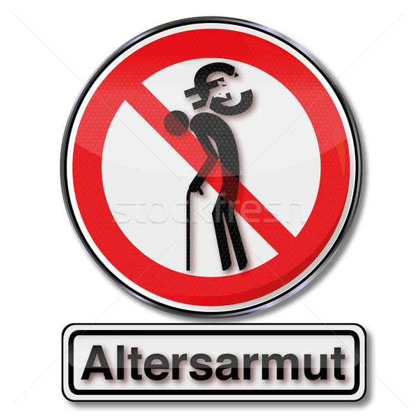Prohibition sign for old-age poverty Stock photo © Ustofre9