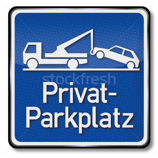 Blue private parking place sign Stock photo © Ustofre9