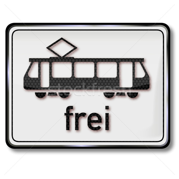 Traffic sign free for trams Stock photo © Ustofre9