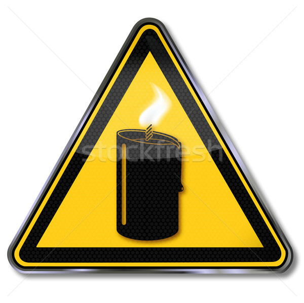 Plaka mum mum ışığı yangın işaretleri din Stok fotoğraf © Ustofre9