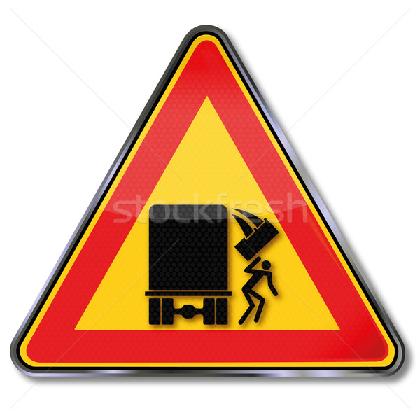 Warning sign caution falling objects from the truck  Stock photo © Ustofre9