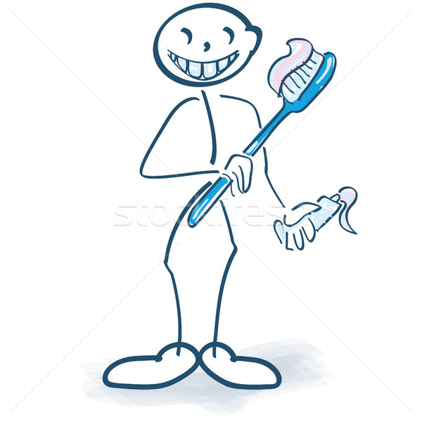 Tandenborstel tandpasta glimlach arts gezondheid Stockfoto © Ustofre9