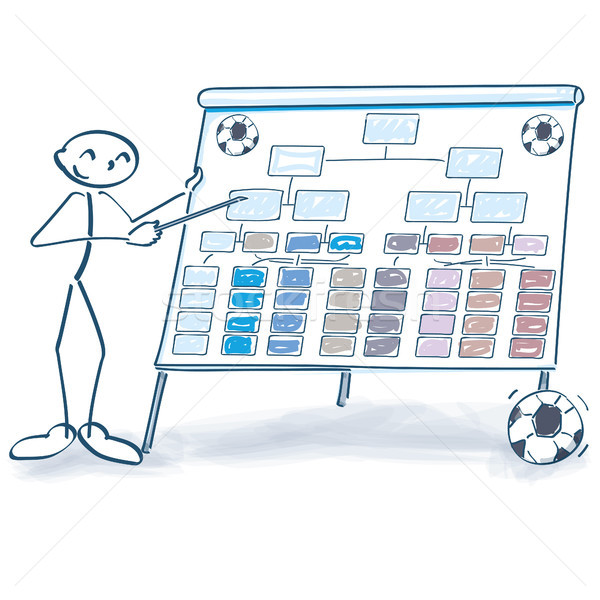 Stick figure explains a soccer table Stock photo © Ustofre9