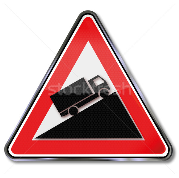 Stock photo: Sign truck and slope