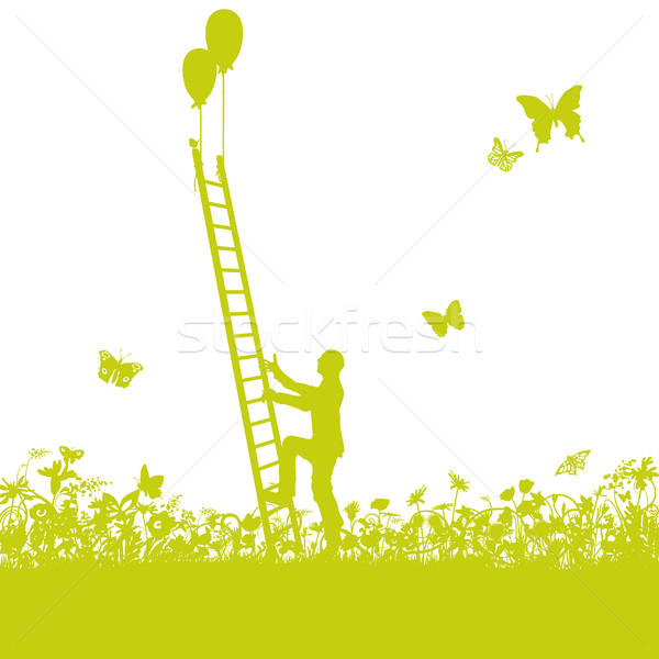 Climbing up the ladder Stock photo © Ustofre9