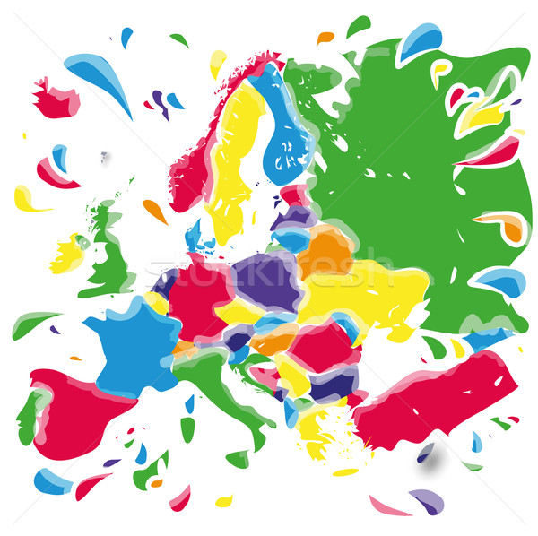 Foto stock: Europa · mapa · fundo · verde · pintura