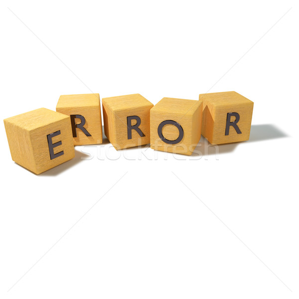 Stock photo: Wood cubes with error 