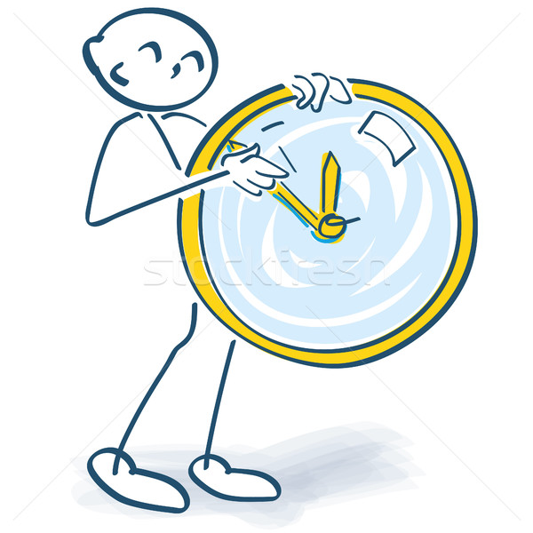 Stick figure turns a clock Stock photo © Ustofre9