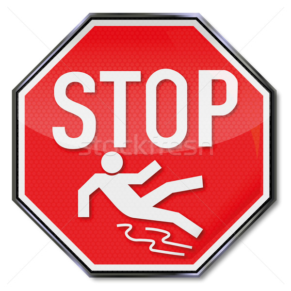 Warning sign stop slipping Stock photo © Ustofre9