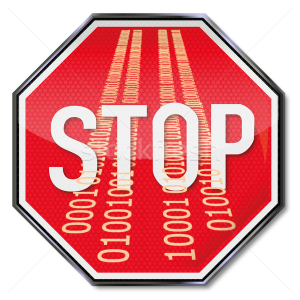 Sign stop the misuse of data and espionage Stock photo © Ustofre9