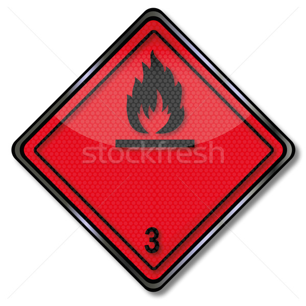 Warnschild gefährlich Waren Klasse orange Recht Stock foto © Ustofre9
