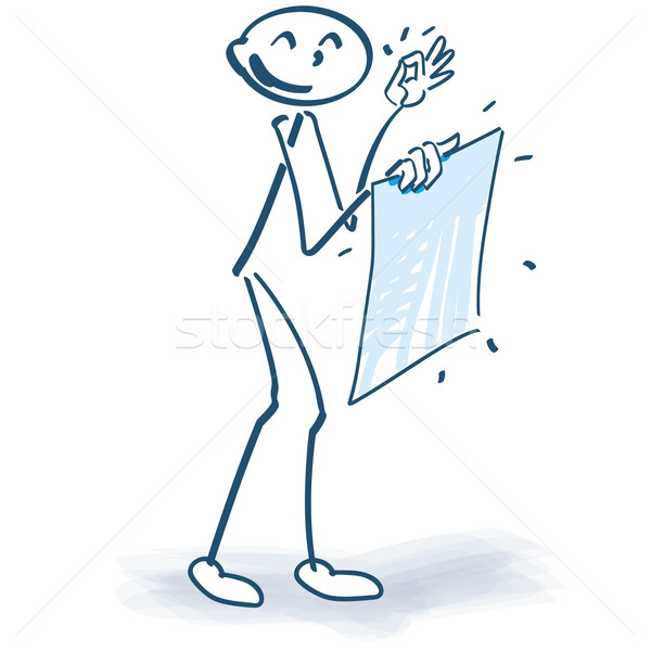 Stick figure with a fresh poster Stock photo © Ustofre9