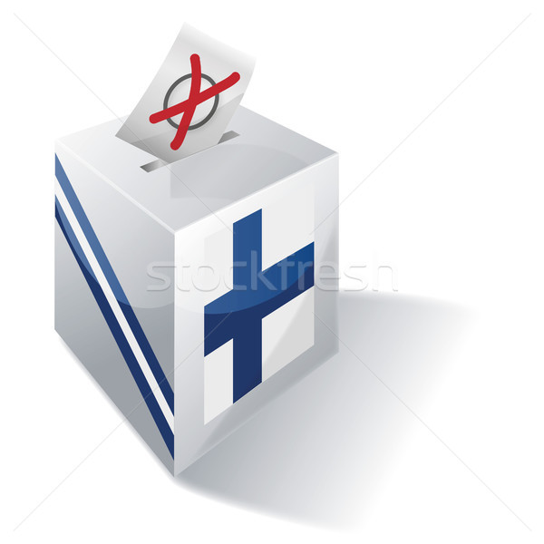 Głosowanie polu Finlandia krzyż banderą Europie Zdjęcia stock © Ustofre9