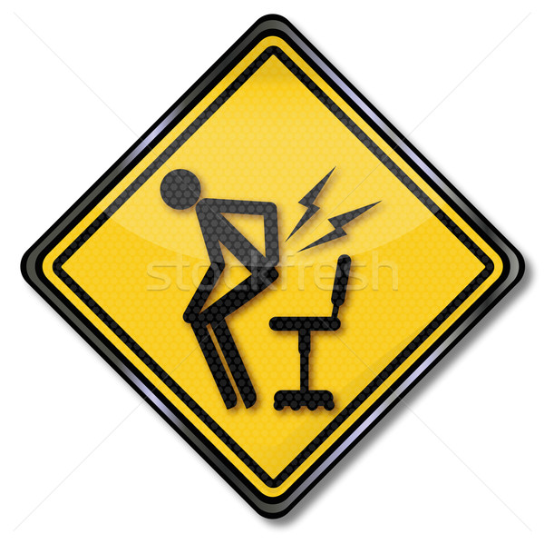 Warning sign herniated disc by sudden rising  Stock photo © Ustofre9