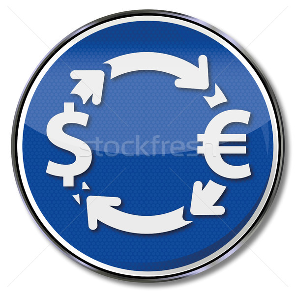 Sign with money exchange in euros and dollars Stock photo © Ustofre9