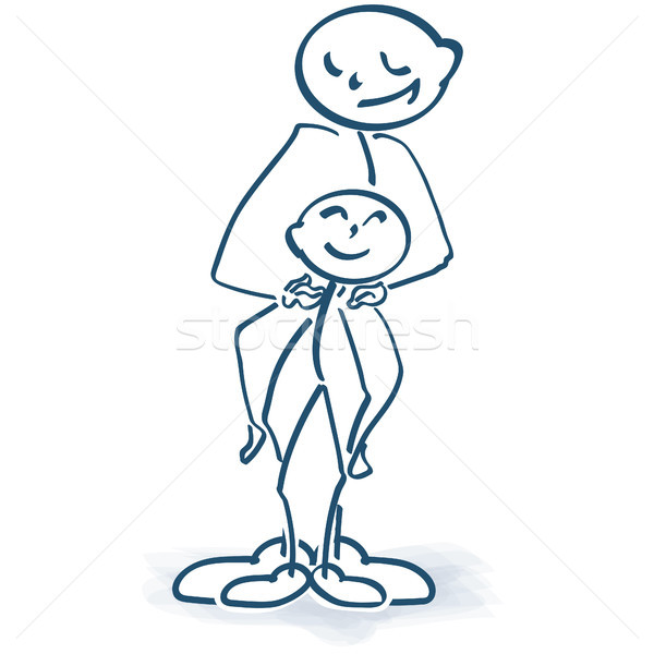 Stick figure holds and protects a child Stock photo © Ustofre9