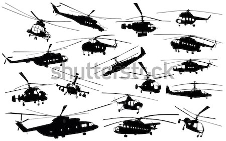 商业照片: 直升机 · 剪影 ·集· 向量 · 分开 ·层