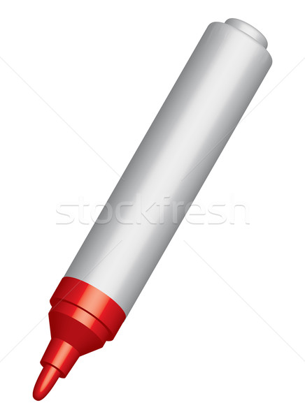 [[stock_photo]]: Rouge · pointe · marqueur · 3D · isolé · vecteur