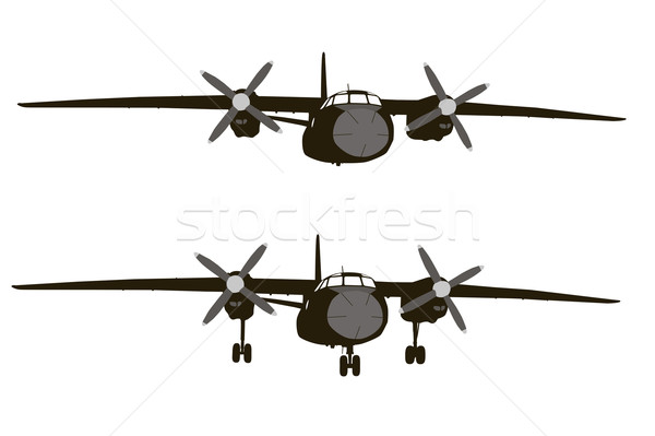 Aeronaves transporte detallado siluetas vector independiente Foto stock © vadimmmus