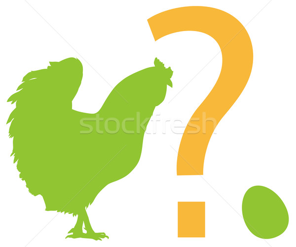 дилемма куриные яйцо вопросительный знак вектора Сток-фото © vadimmmus