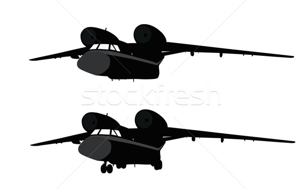 Aeronaves transporte detallado siluetas vector independiente Foto stock © vadimmmus