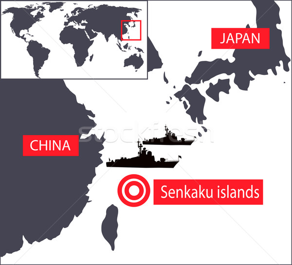 Térkép szigetek Japán Kína tenger hírek Stock fotó © vadimmmus