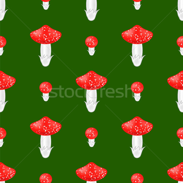 Stock photo: Red Mushroom Seamless Pattern