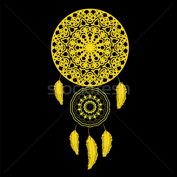 Dream Catcher Silhouette with Feathers Stock photo © Valeo5