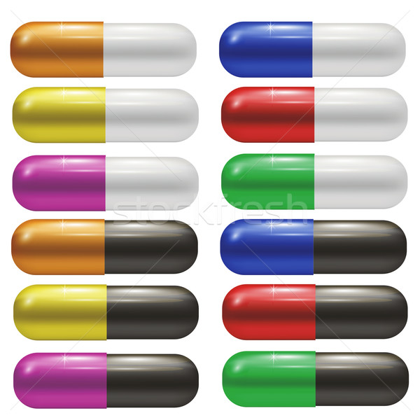 Coloré pilules isolé blanche santé [[stock_photo]] © Valeo5