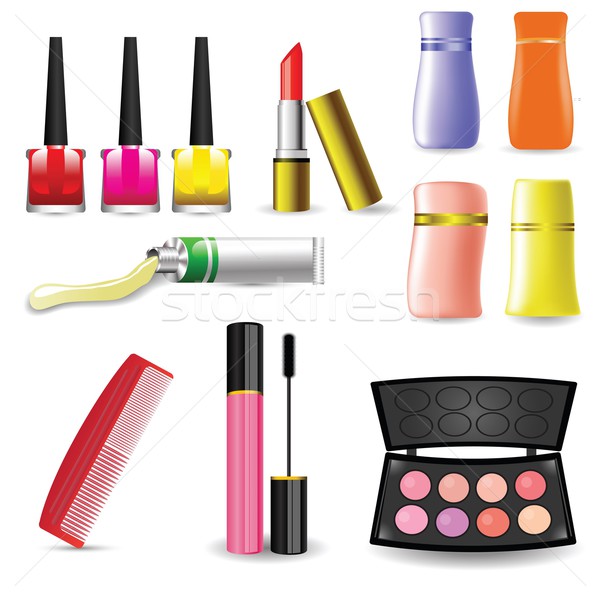 Maquillage cosmétiques produit coloré illustration visage [[stock_photo]] © Valeo5