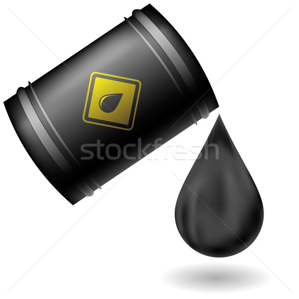 Stockfoto: Metaal · olie · vat · geïsoleerd · witte · groot