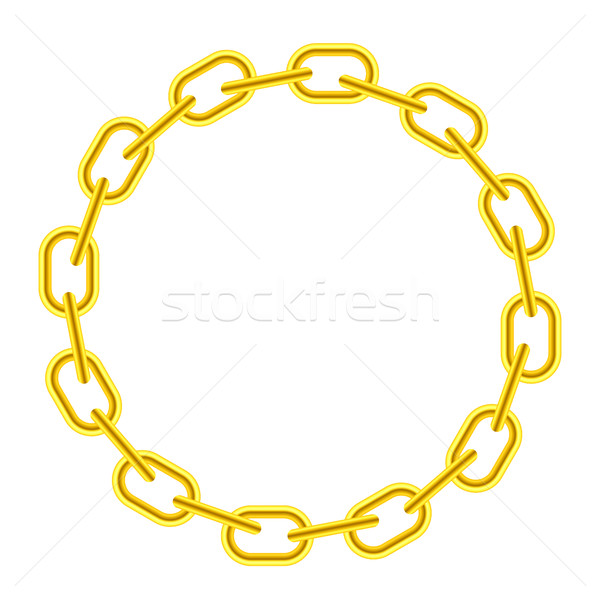 Sarı zincir çerçeve yalıtılmış beyaz güvenlik Stok fotoğraf © Valeo5