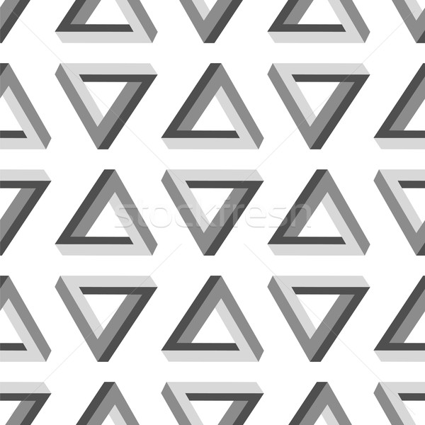Bezszwowy niemożliwy trójkąt wzór szary tekstury Zdjęcia stock © Valeo5