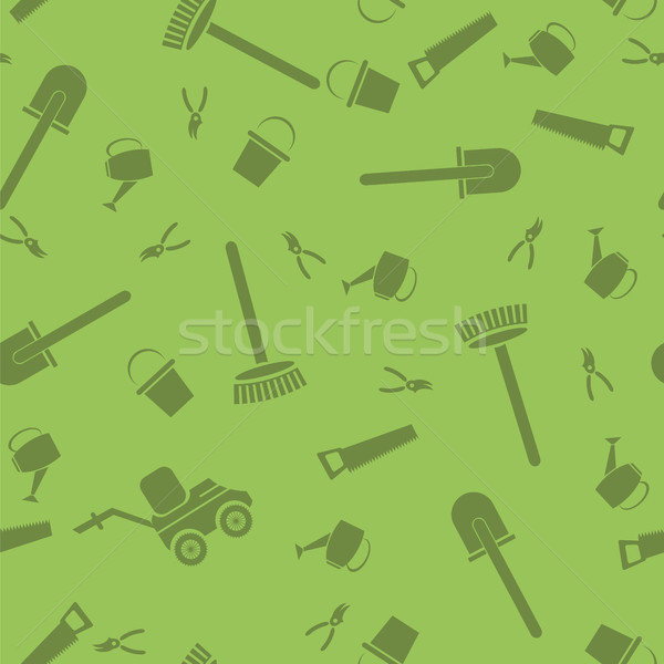 Garden Tools Silhouettes Seamless Pattern Stock photo © Valeo5