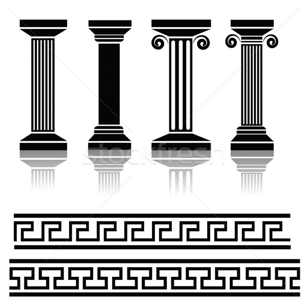 Сток-фото: древних · колонн · иллюстрация · дизайна · искусства · Живопись