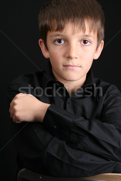 Gündelik genç büyük gözleri çocuk Stok fotoğraf © vanessavr