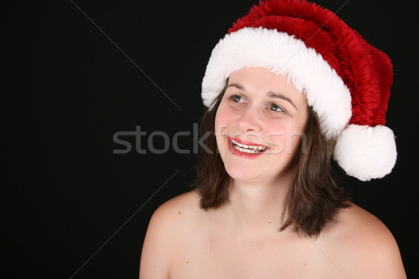 Christmas dame mooie brunette vrouwelijke Stockfoto © vanessavr