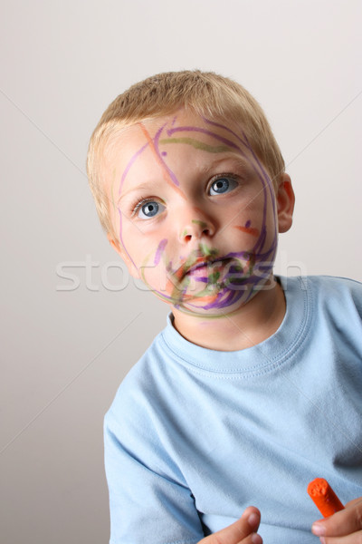 Colorido risonho criança jogar canetas Foto stock © vanessavr