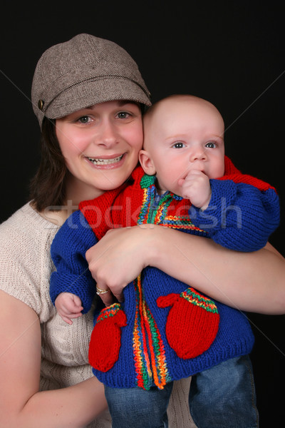 Moeder baby mooie zwarte glimlach gezicht Stockfoto © vanessavr