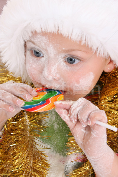 Weihnachten Kleinkind Lutscher belohnen Cookies Stock foto © vanessavr