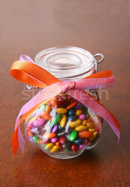 Szkła baryłkę mały candy odznaczony wstążka Zdjęcia stock © vanessavr
