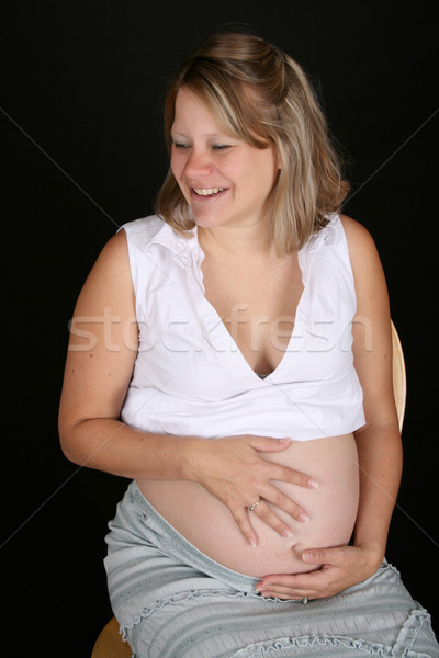 Femme enceinte enceintes blond Homme séance président [[stock_photo]] © vanessavr