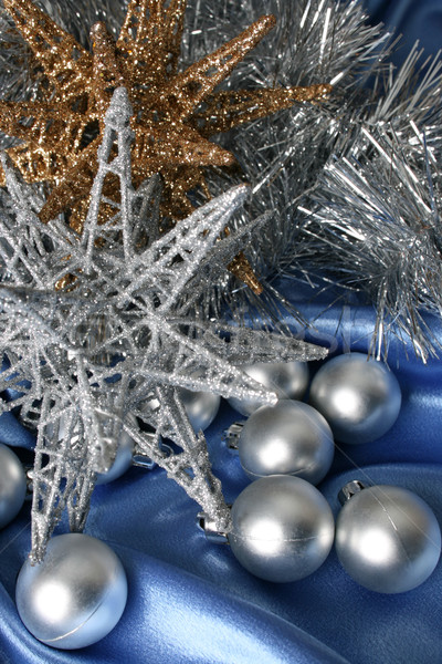 Christmas sterren bronzen zilver ander decoraties Stockfoto © vanessavr