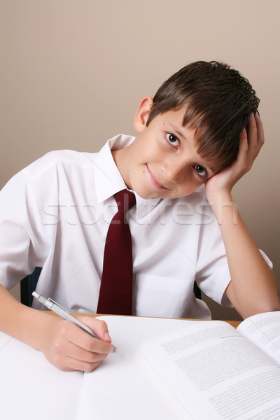 Adolescent occupés devoirs uniforme [[stock_photo]] © vanessavr