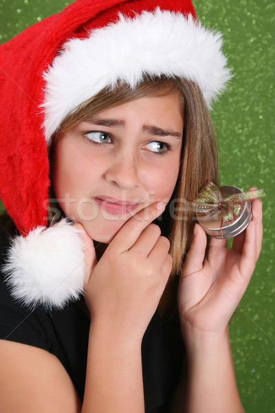 Weihnachten teen schönen Teenager Mädchen tragen Stock foto © vanessavr